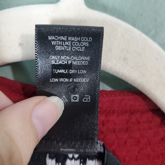 Ali Miles Womens Modern Timeless Button Front Cranberry Pucker Tunic Top Size L - Picture 6 of 6